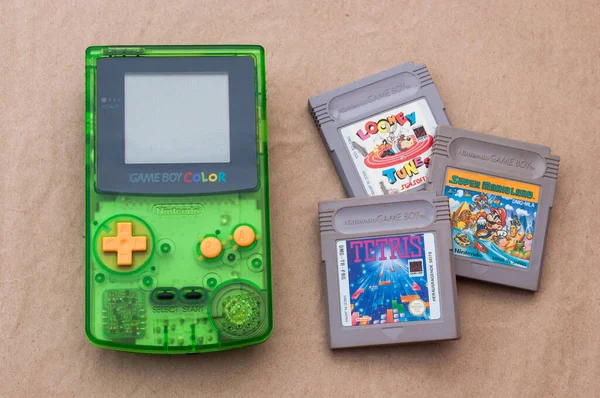 Kiev Ucrânia Junho 2020 Nintendo Game Boy Color 1998 Com — Fotografia de Stock