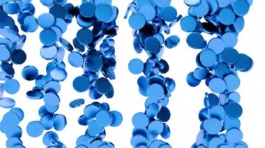 Üst mavi tablet veya silindirden düşmek uzayı doldurur. Soyut, asgari moda geçmişi. Alfa mat kanalı ile modern 3D animasyon.