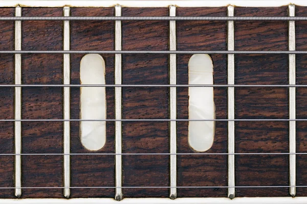 Diapasón de guitarra con cuerdas — Foto de Stock