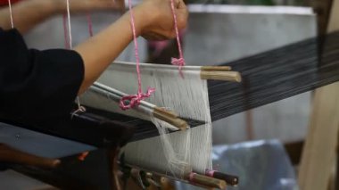 El yapımı ipek ve cottons, görüntüleri yakın çekim Full Hd