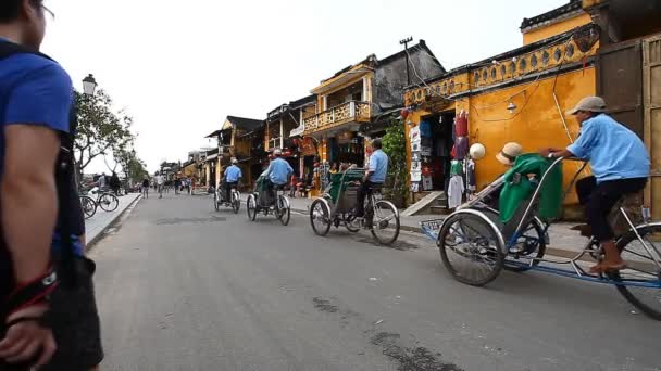 Hoi Vietnam Prosinec 2016 Hoi Trishaws Jsou Velmi Populární Turisty — Stock video