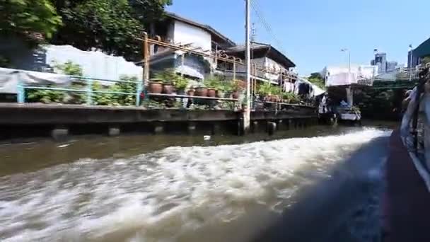 Bangkok. Tourism.Express barche sui canali di Bangkok.East Venezia .Trasporto acqua — Video Stock