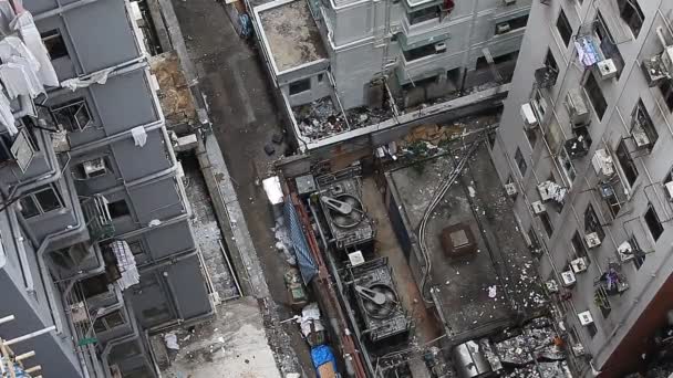 Die schmutzigen Gebäude von hong kong — Stockvideo