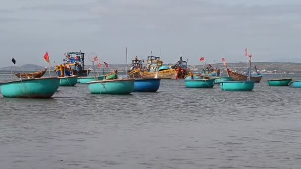 Toeristische Vietnam Vissersdorp Mui Full — Stockvideo