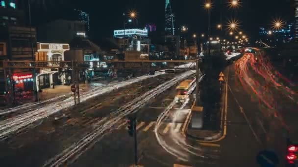 Long exposure time lapse of the night city — Stock Video