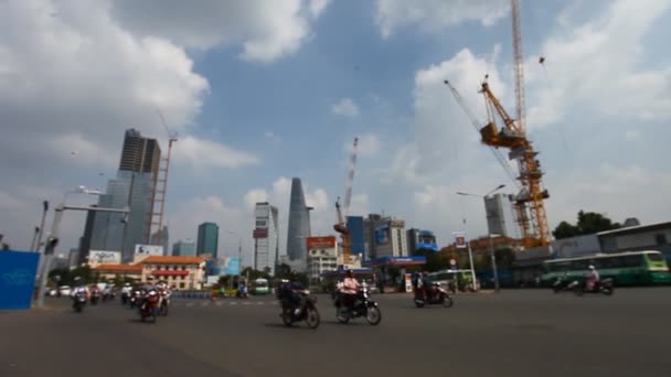 Rekaman lalu lintas Asia kabur Transportasi kota, gerakan kekacauan jalanan — Stok Video