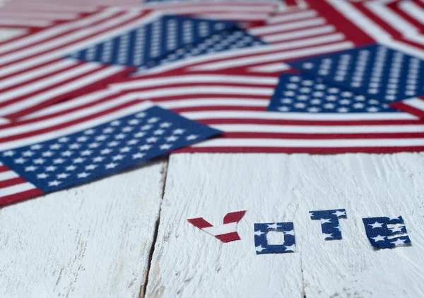 选举投票的特写。美国政治选举。美国国旗背景 — 图库照片