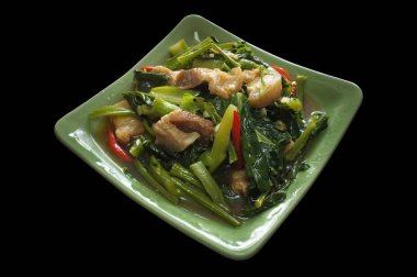 Kizartma Kai arazi ve gevrek domuz eti, Tay gıda tarzı.