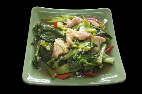 Stir Fry Kai Terre Porc Croustillant Cuisine Thaïlandaise — Photo
