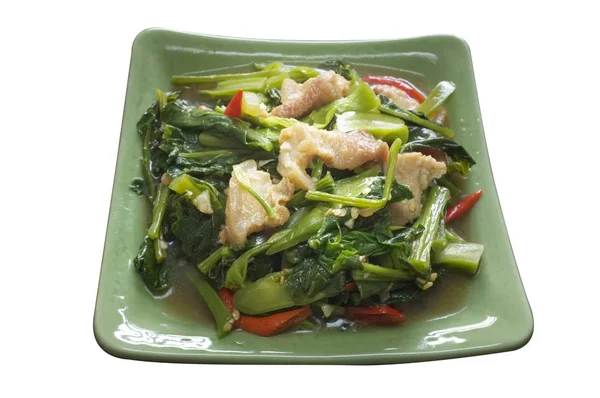 Stir Fry Kai Terre Porc Croustillant Cuisine Thaïlandaise — Photo