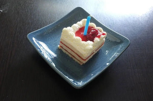 Tasty Birthday Cupcake Candle — Stock Photo, Image