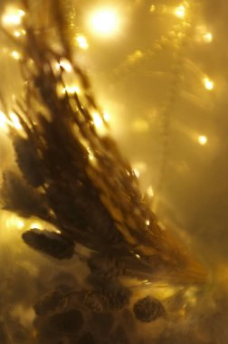 Bulanık ışıkları ve Bokeh, Festival tasarım, Noel ve mutlu yeni yıl için arka plan.