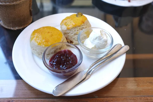 Sobremesa Scones Com Inhame Scone Bolo Pão Rápido Porção Única — Fotografia de Stock