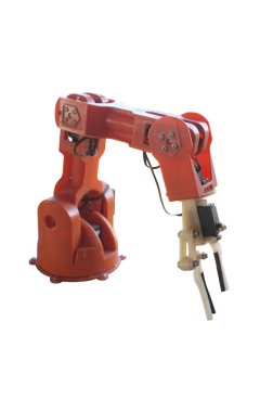 Sanayi robotik kol beyaz arka plan üzerinde