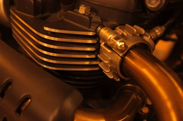 Motorfiets Motor Close Detail Achtergrond — Stockfoto