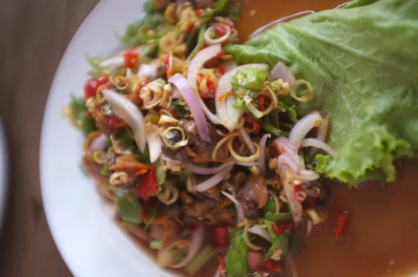 Тайский Пряный Салат Овощами Тайская Кухня — стоковое фото