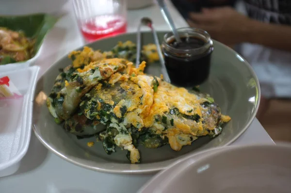 Kanom Gui Chai Boulettes Ciboulette Vapeur Avec Oeuf Alimentation Thaïlandaise — Photo