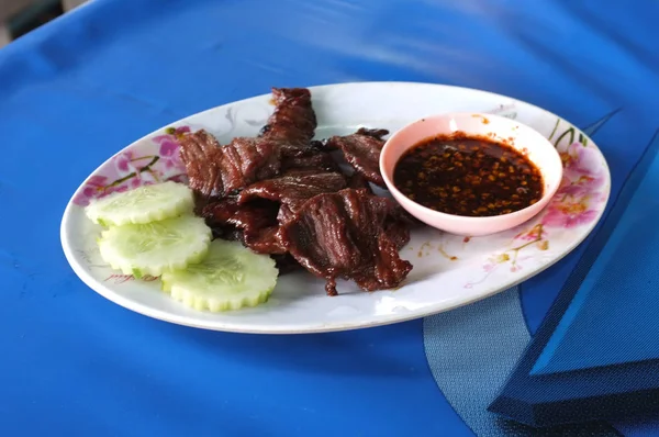 Thai Fried Sun Dried Beef — Stok Foto