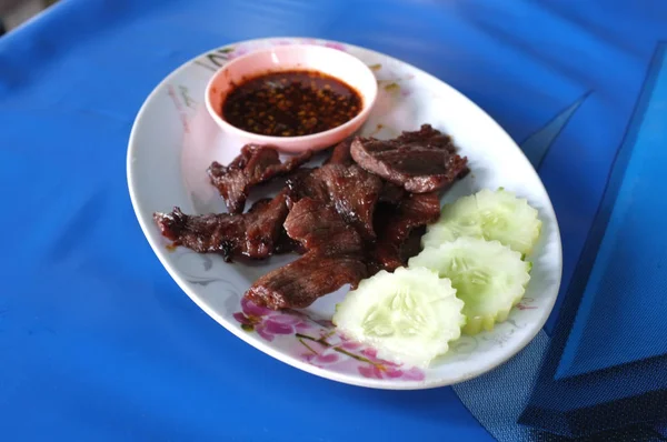 Thai Fried Sun Dried Beef — Stock Photo, Image