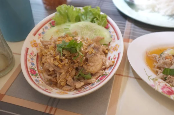 Glas Noodle varkensvlees Nut pittige salade (Yum Woon Sen) — Stockfoto