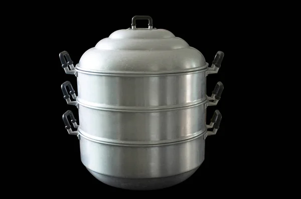 蒸し鍋や圧力鍋ステンレス — ストック写真