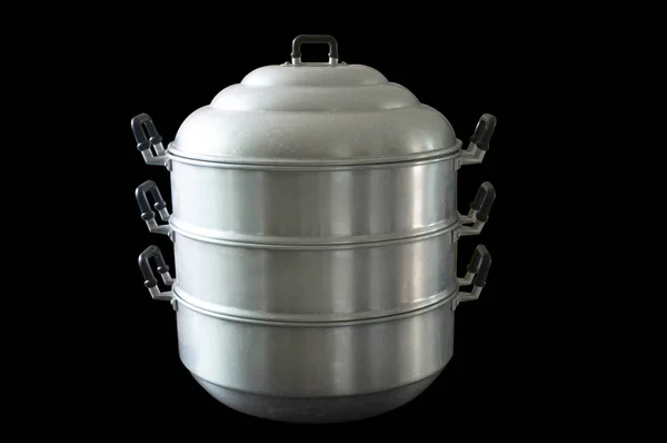 Steaming pot or pressure cooker stainless steel — Stock Photo, Image