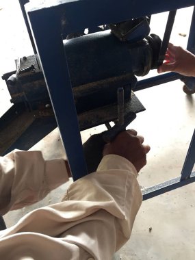 Yakın çekim, Pirinç değirmeni ve öğütme veya pirinç fabrikası makinesi