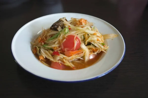 Somtam - Salade de papaye thaïlandaise, nourriture thaïlandaise — Photo