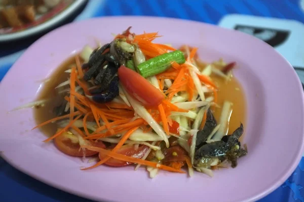 Somtam-thai papaya saláta, Thai ételek — Stock Fotó