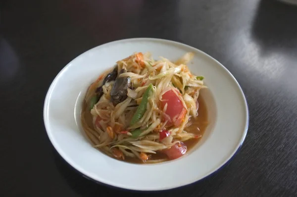 Somtam - Salade de papaye thaïlandaise, nourriture thaïlandaise — Photo