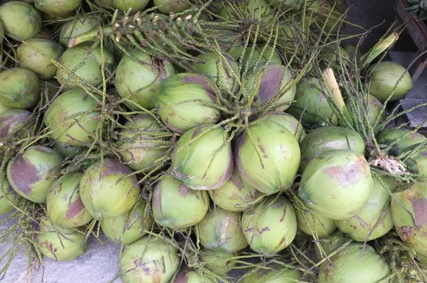 Cocos Frescos Mercado Comida Tailandesa — Foto de Stock