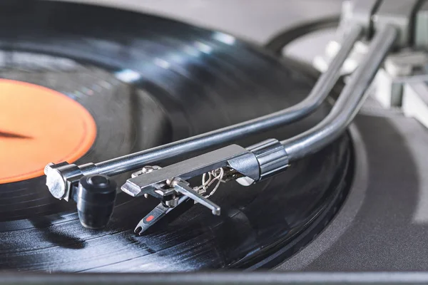 Needle Vinyl Plate Background Vinyl Record Player Professional Audio Equipment — Stock Photo, Image
