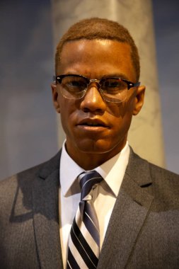 New York, USA - April 30, 2018: Malcom X in Madame Tussauds of New York clipart