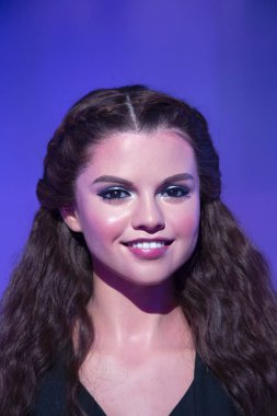 New York, USA - April 30, 2018: Portrait of Selena Gomez in Madame Tussauds of New York clipart