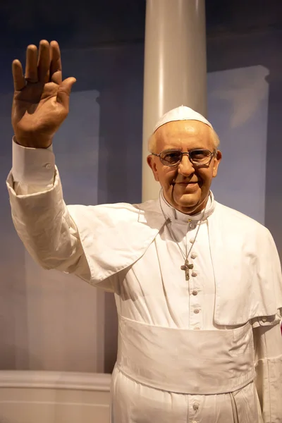 New York Usa April 2018 Pope Francis Madame Tussauds New — Stock Photo, Image
