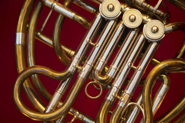 Detail of a musical brass instrument
