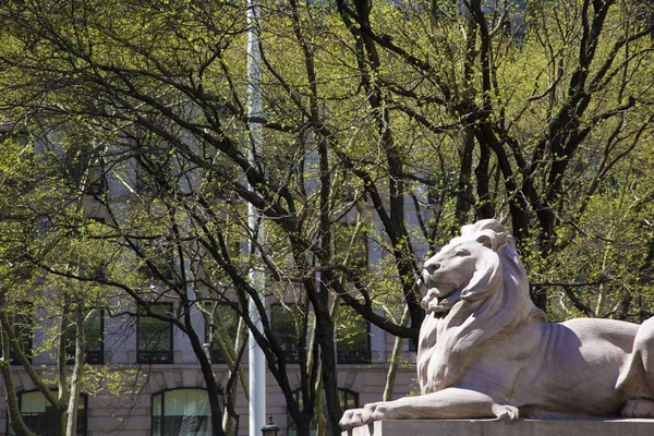 Statue Lion Bryant Park New York — Stock Photo, Image