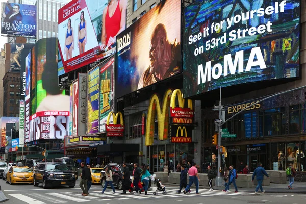 New York États Unis Mai 2018 Publicité Intense Sur Times — Photo