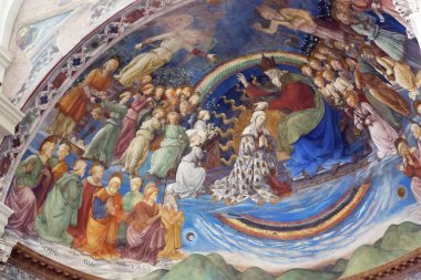 Spoleto, İtalya - 25 Ağustos 2018: Fresk Spoleto Katedrali Filippo Lippi tarafından