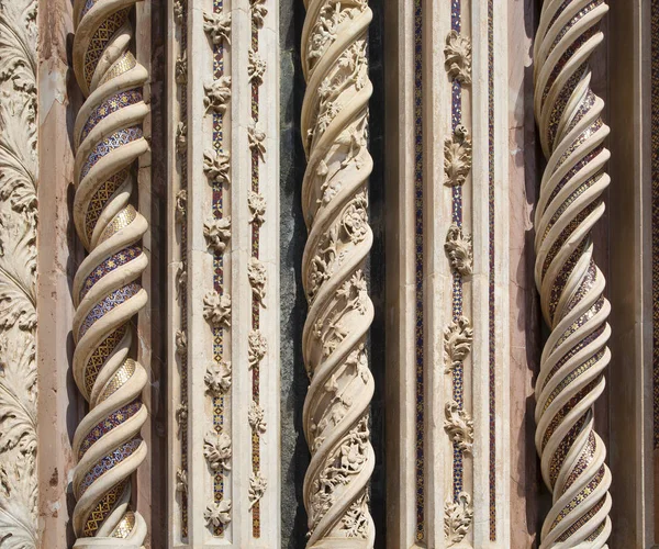 Skomplikowane Ozdoby Katedry Orvieto Włochy — Zdjęcie stockowe