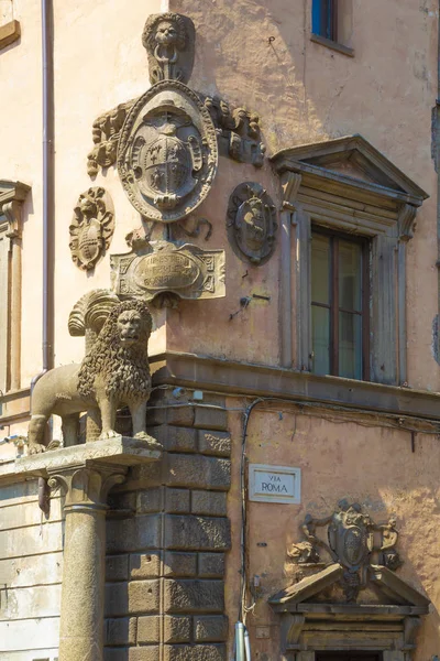 Viterbo Itália Agosto 2018 Canto Antigo Palácio Viterbo — Fotografia de Stock