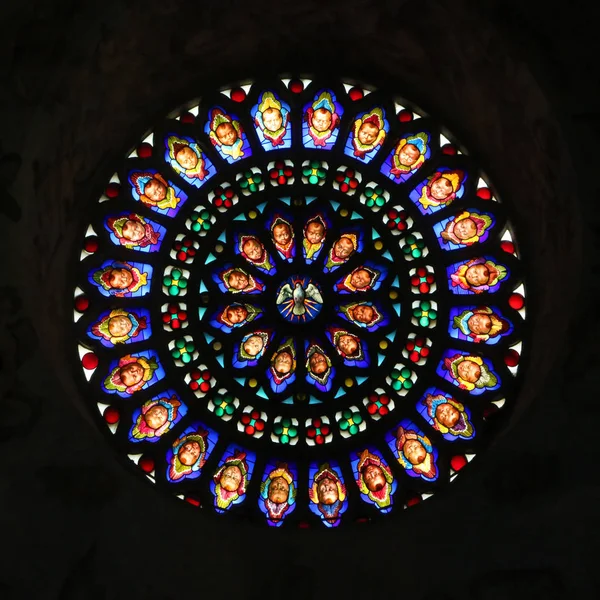 Rose Window Medieval Cathedral Todi Royalty Free Stock Images