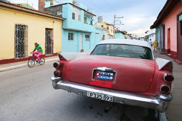 Old American Car Street Trinidad Cuba Stock Image