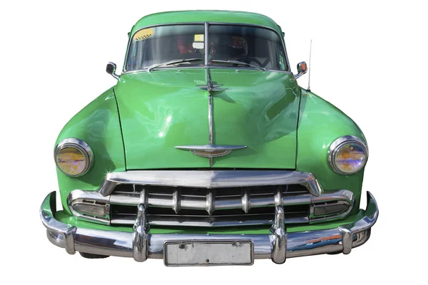 Gesneden Uit Vintage Groene Chevrolet Van Cuba — Stockfoto