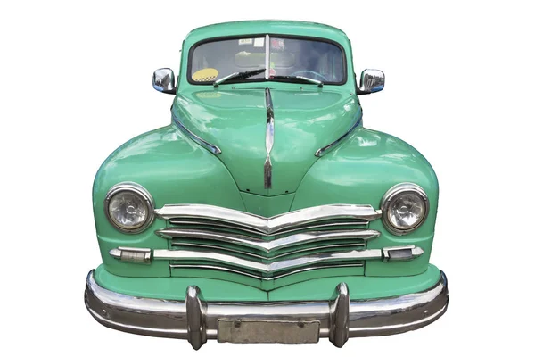 Gesneden Uit Vintage Groene Amerikaanse Auto Van Cuba — Stockfoto