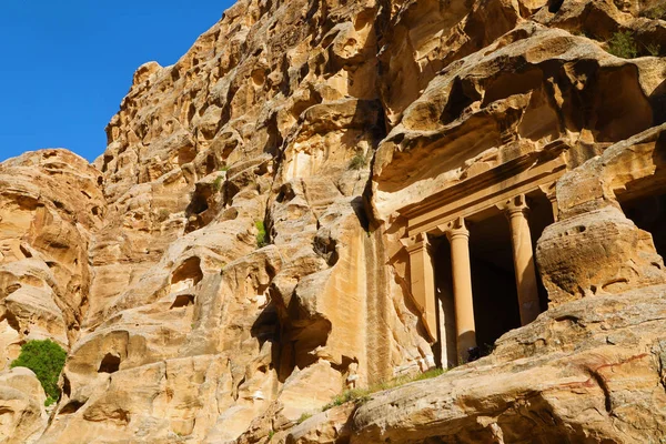 Tempio Scolpito Nella Roccia Little Petra Giordania — Foto Stock