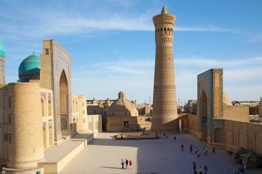 Bukhara, Özbekistan-27 Mayıs 2019: Bukhara 'daki antik dini binalar