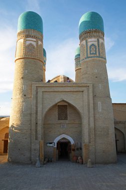 Medrese Chor Minor Bukhara, Özbekistan. Dikey