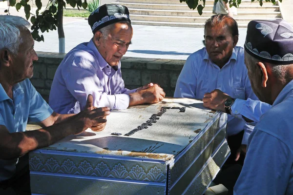 Buhkhara Usbekistan Mai 2019 Dominospieler Bukhara Usbekistan — Stockfoto