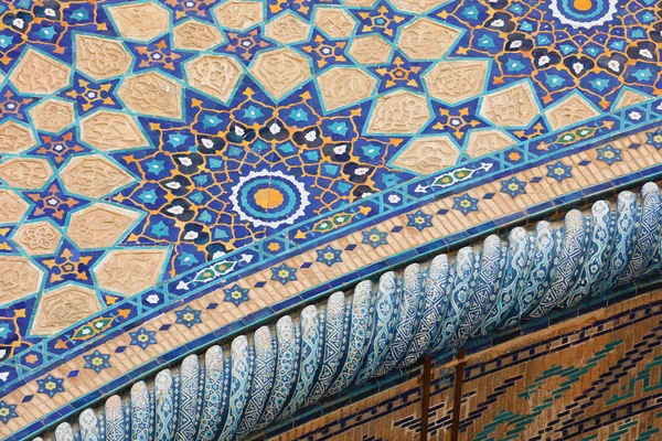 Detalhe Sherdor Madrasa Samarcanda Uzbequistão — Fotografia de Stock